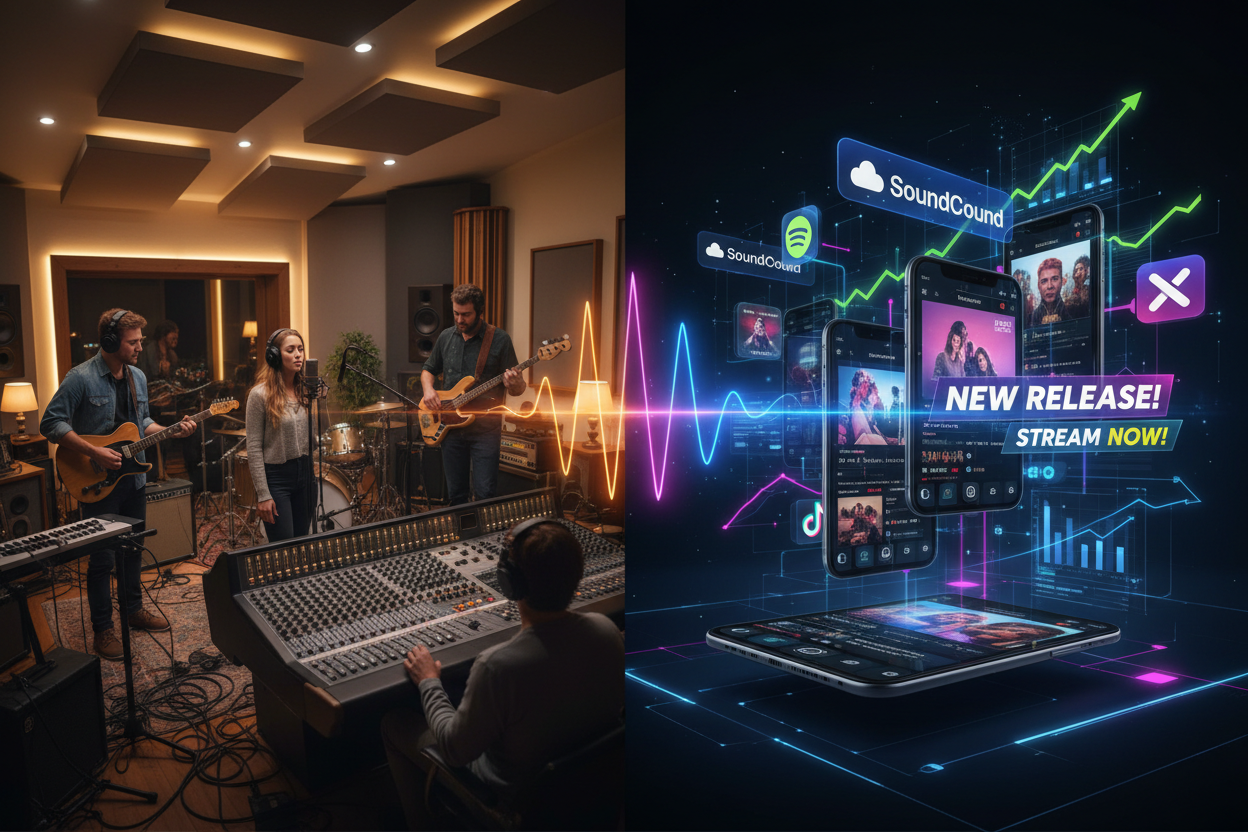 musicisti in studio più promozione online